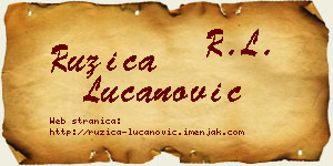 Ružica Lučanović vizit kartica